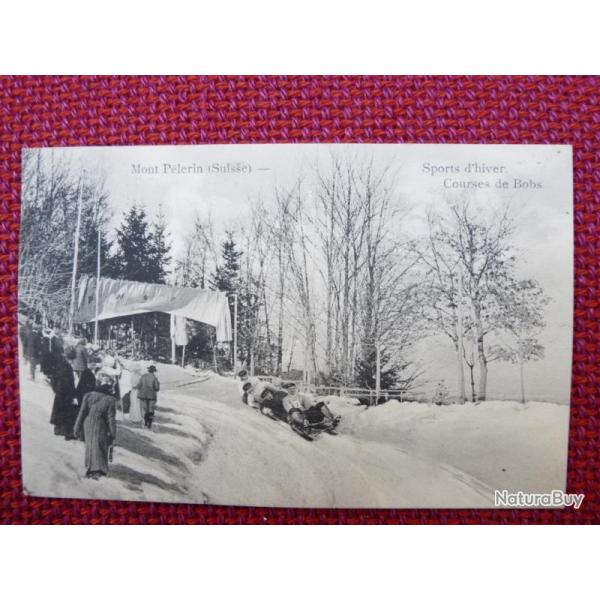 CPA Suisse VAUD Mont Plerin Sports d'hiver Courses de Bobs 1915