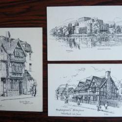 3 CPA ANGLETERRE STRATFORD ON AVON Shakespeare illustrée