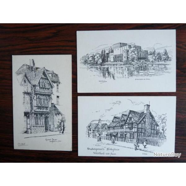 3 CPA ANGLETERRE STRATFORD ON AVON Shakespeare illustre