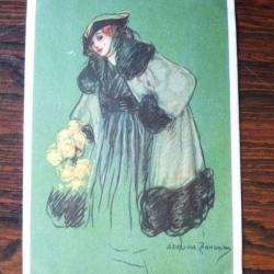 CPA illustrée ZANDRINO Italie Femme Mode