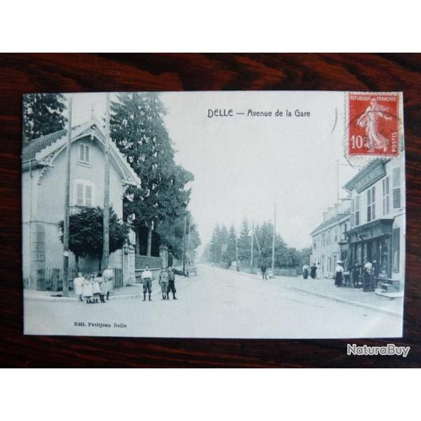 CPA 90 TERRITOIRE DE BELFORT DELLE Avenue de la Gare anim