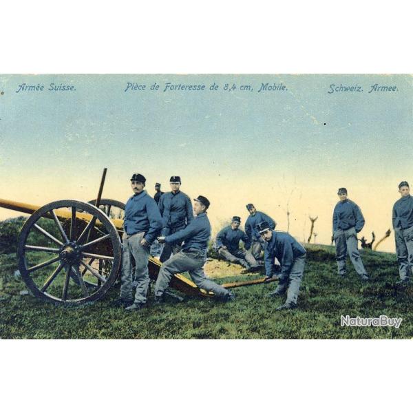 Carte Postale ancienne Arme Suisse Pice de forteresse militaria