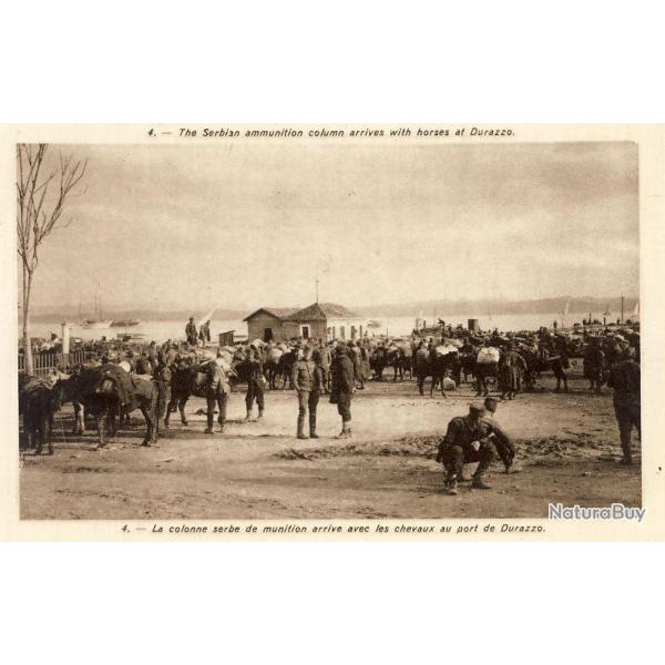 CPA Militaria Peintre arme Serbe Valitch Port Durazzo Guerre