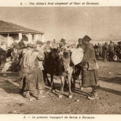 CPA Militaria Peintre Serbe Valitch Transport de farine Durazzo Guerre