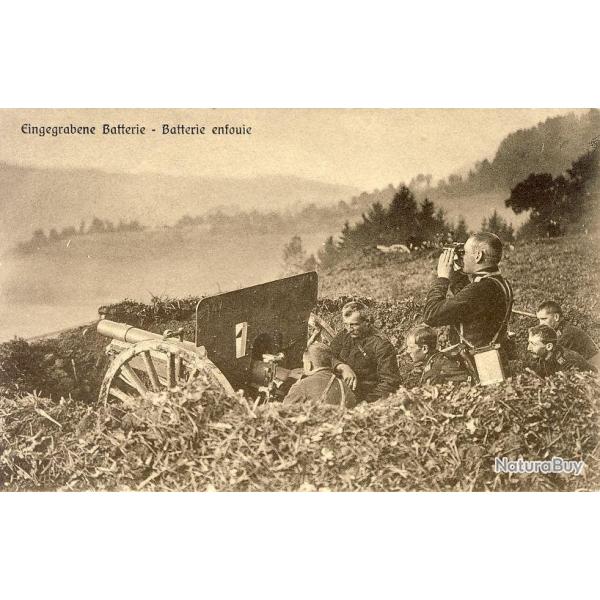 Carte Postale ancienne Batterie enfouie Suisse militaria