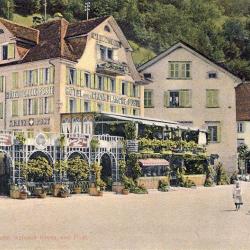 CP photo Suisse URI Flüelen Hôtel weisses Kreuz and Post Croix Blanche