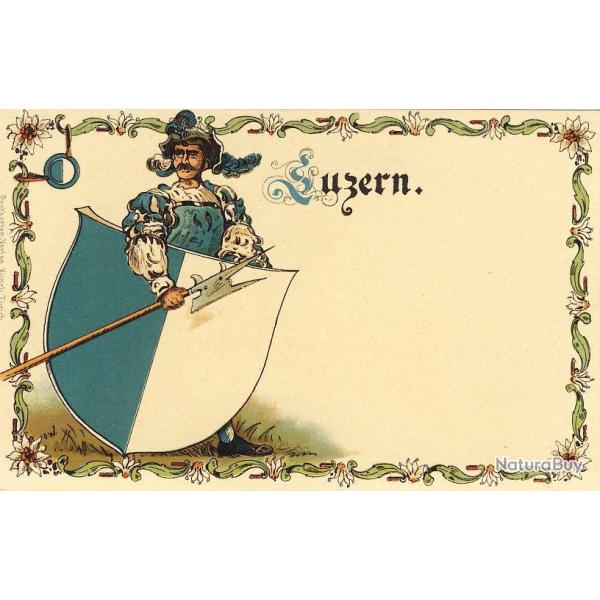 CPA Suisse Lucerne (Luzern) cusson Blason Armoiries canton