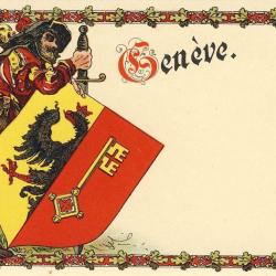 CPA Suisse Genève Écusson Blason Armoiries canton