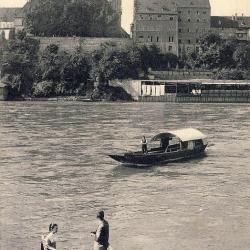 CPA Suisse Basel Bâle Pfalz mit Rheinfähre Traversé Rhin en Ferry