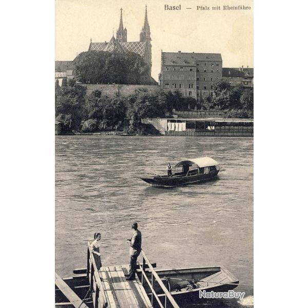 CPA Suisse Basel Ble Pfalz mit Rheinfhre Travers Rhin en Ferry
