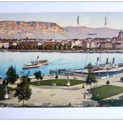 CPA Suisse Genève  Le Port Bateau Lac Léman 1912