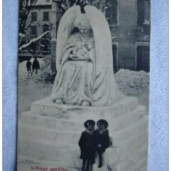 CPA Suisse La Chaux de Fonds Monument Neige L´Ange Gardien