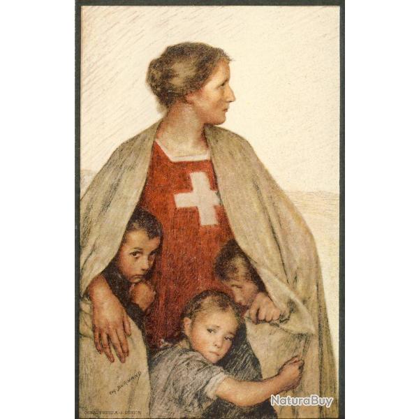 Entier postal CPA Croix Rouge Fte nationale Suisse 1917