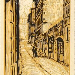 CPA illustrée Bois gravé P. E. VIBERT Rue du Seujet Genève Suisse