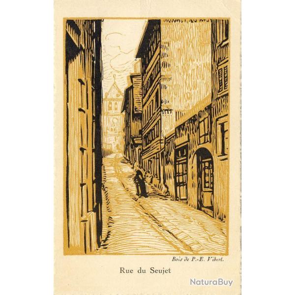 CPA illustre Bois grav P. E. VIBERT Rue du Seujet Genve Suisse