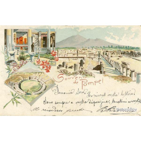 CPA 1906 Italie Souvenir de POMPEI illustre