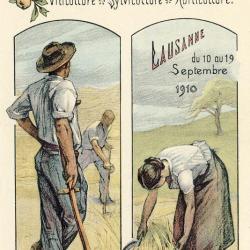 CPA VIII me Exposition Suisse d'Agriculture Lausanne 1910 Illustrateur N°3
