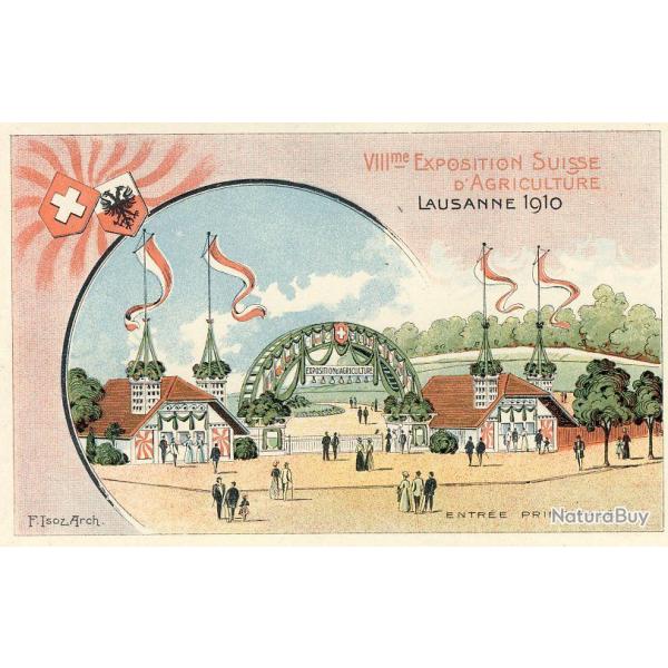 CPA VIII me Exposition Suisse d'Agriculture Lausanne 1910 Illustrateur N6