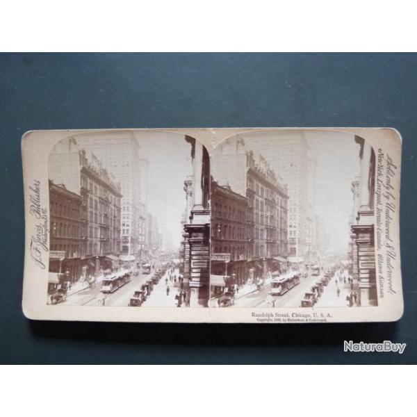 Photographie Photo Stereo Randolph Street Chicago USA