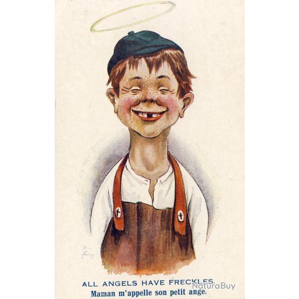 CPA illustre Comique series N 167 Anglais All angels have freckles