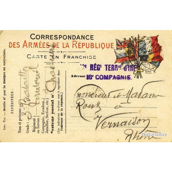 Correspondance des armes de la Rpublique Franchise 1915 Militaria Guerre