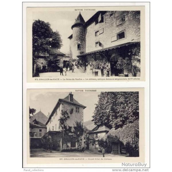 2 CPA 73 SAVOIE CHALLES LES EAUX La Reine du Soufre Chteau Htel Anim