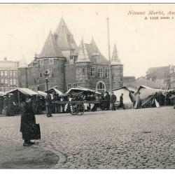CPA Amsterdam Nieuwe Markt Marché animé