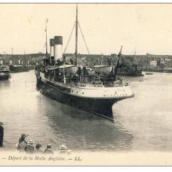 CPA 76 SEINE MARITIME Dieppe Départ de la Malle Anglaise LL 1917