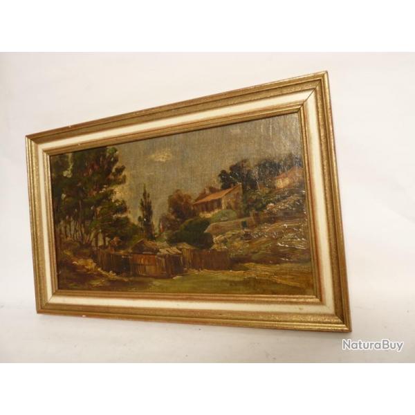 Peinture  l'huile sur isorel Paysage Provenal
