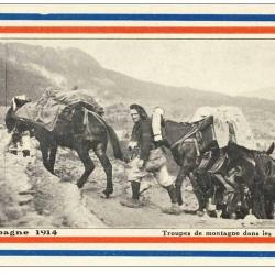 CPA 88 VOSGES Troupes de montagne Chargement à dos de cheval.