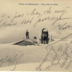 CPA 68 HAUT RHIN Ferme de Schmargult Hiver Café Restaurant Bernez Honeck