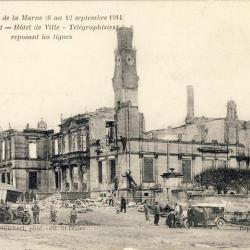 CPA 55 Meuse Laheycourt Hôtel de ville Bataille Marne