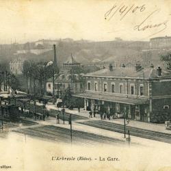 CPA 69 Rhône L'Arbresle La Gare animée 1906 Rare