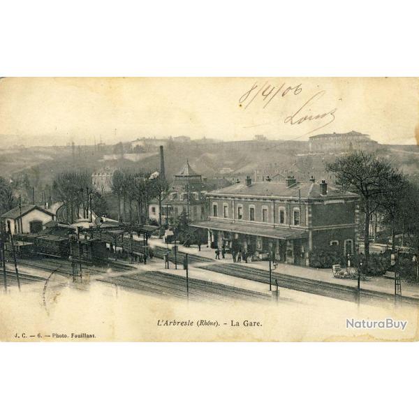 CPA 69 Rhne L'Arbresle La Gare anime 1906 Rare