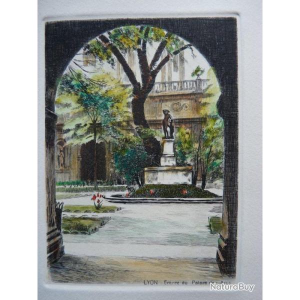 Ancienne Gravure Eau Forte Robin Lyon