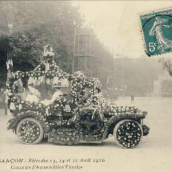 CPA 25 DOUBS Besançon Fêtes Août 1910 automobile