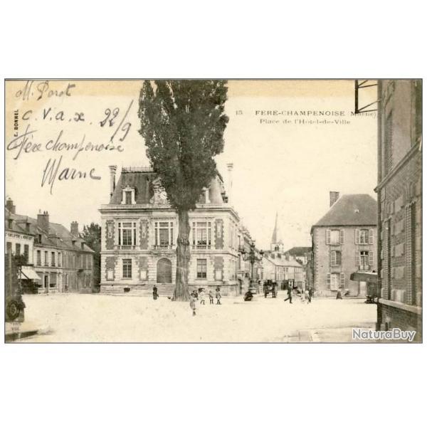 CPA 51 Marne Fre Champenoise Place de lHtel de Ville
