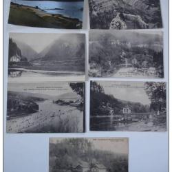 Lot de 7 CPA 25 DOUBS Les bassins