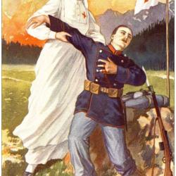 Lot de 10 CPA illustrées et photos - Croix Rouge