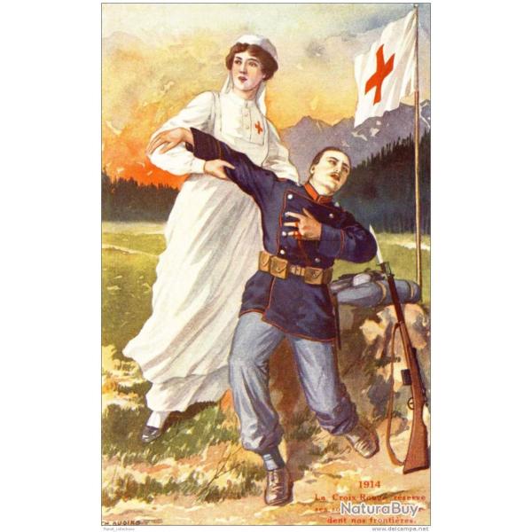 Lot de 10 CPA illustres et photos - Croix Rouge