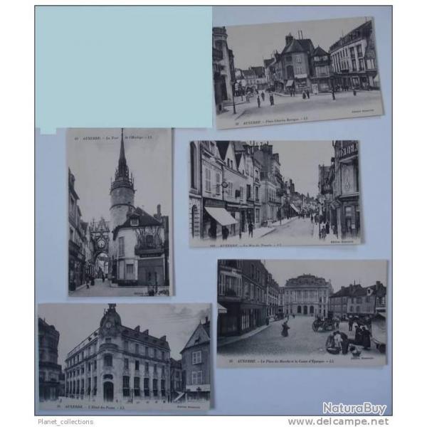 Lot de 5 CPA 89 YONNE AUXERRE Place Htel Poste