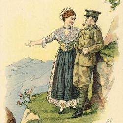 CPA illustrée Hospitalité Suisse Femme Au Tessin