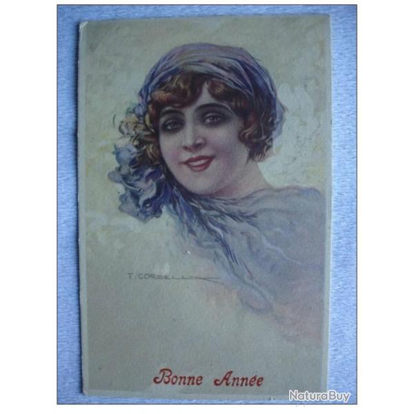 CPA illustre CORBELLA Bonne Anne Femme Mode