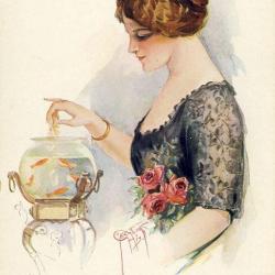 CPA illustrée BARBER Court Femme Mode Séduction