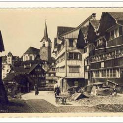 CPA Suisse Argovie Herisau Petite rue village animé