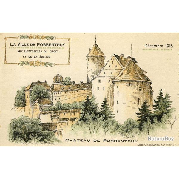 CPA Suisse JURA PORRENTRUY La ville Dcembre 1918