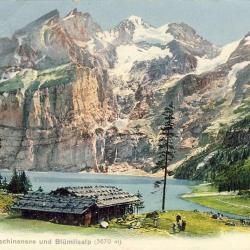 CPA Suisse FRIBOURG Oeschinensee und Blümlisalp lac