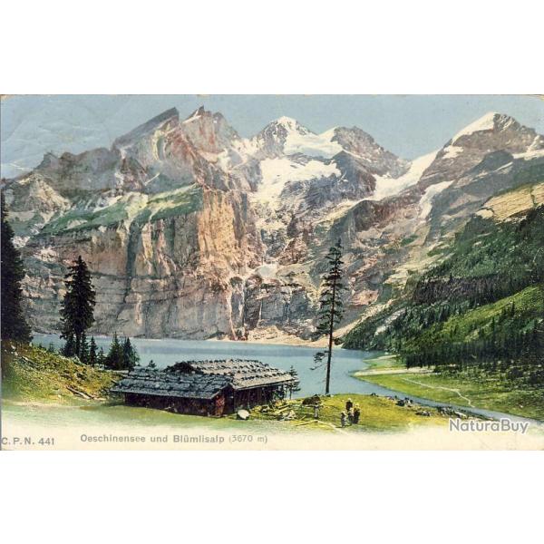 CPA Suisse FRIBOURG Oeschinensee und Blmlisalp lac