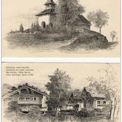 2 CPA illustrée Ch. KERN Valeyres-sous-Rances et Veiges-sur-Aigle Suisse