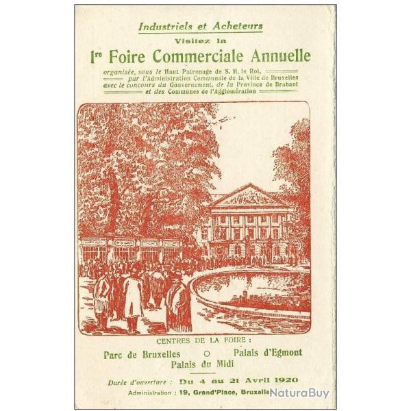 CP Belgique BRUXELLES 1re Foire Commerciale 1920